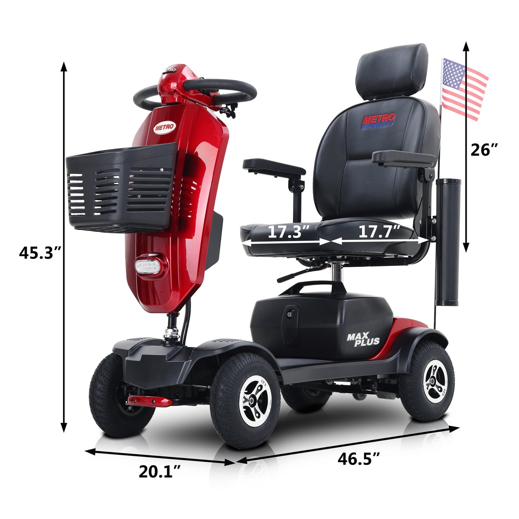 Metro Mobility Max Plus Full-Size 4-Wheel Mobility Scooter - W4295002X
