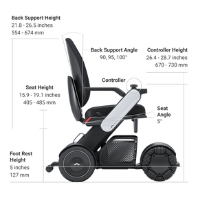 Whill Model C2 High Back Portable Electric Wheelchair - C2 High Back