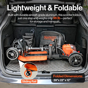 SuperHandy Passport Prime Mobility Scooter, 48V Li-Ion Battery, Supports up to 330 lb - GUT177